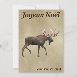Frohe Weihnachten - Bull Moose auf altem Papier