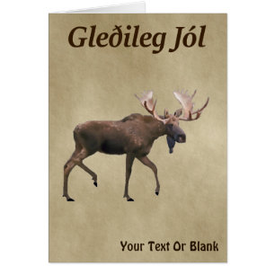 Frohe Weihnachten - Bull Moose auf altem Papier