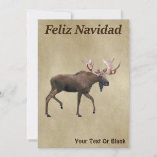 Frohe Weihnachten - Bull Moose auf altem Papier