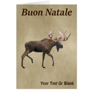 Frohe Weihnachten - Bull Moose auf altem Papier