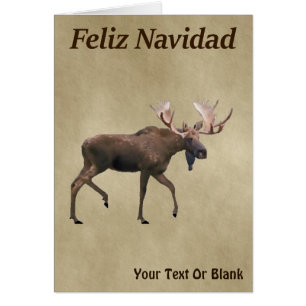 Frohe Weihnachten - Bull Moose auf altem Papier