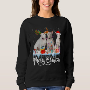 Frohe Weihnachten Bull Terrier Hund Santa Licht Re Sweatshirt