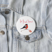 Frohe Weihnachten, Bullfinch im Winter Button (Beispiel)