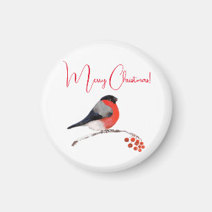 Frohe Weihnachten, Bullfinch im Winter Magnet