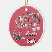 Frohe Weihnachten Bunko Babe Keramikornament (Links)