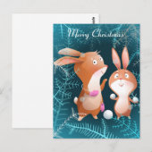 Frohe Weihnachten Bunnies Postcard Postkarte (Vorne/Hinten)