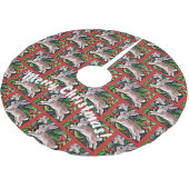 Frohe Weihnachten Bunny Rabbit Blumenbaum Rock Polyester Weihnachtsbaumdecke (Schrägansicht)
