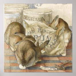 Frohe Weihnachten Bunny Rabbits Poster