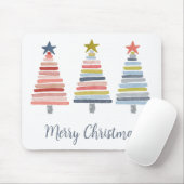 Frohe Weihnachten bunt gestapelte Bäume Mousepad (Mit Mouse)