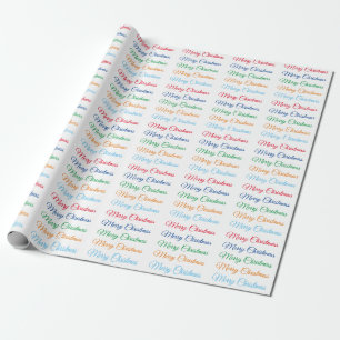 Frohe Weihnachten bunt schreiben Geschenkpapier