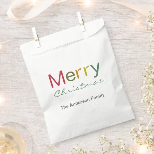 Frohe Weihnachten bunt Text Familie Party Geschenktütchen (Ausgeschnitten)