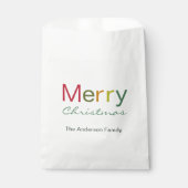 Frohe Weihnachten bunt Text Familie Party Geschenktütchen (Vorderseite)