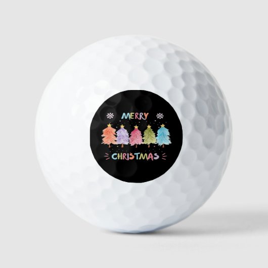 Frohe Weihnachten Bunte Bäume Essential Golfball (Vorderseite)