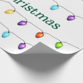 Frohe Weihnachten Bunte Lichter Geschenkpapier (Ecke)