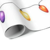 Frohe Weihnachten Bunte Lichter Geschenkpapier (Rolleneckpunkt)