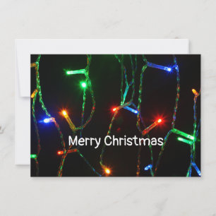 "Frohe Weihnachten" bunte Lichter Karte