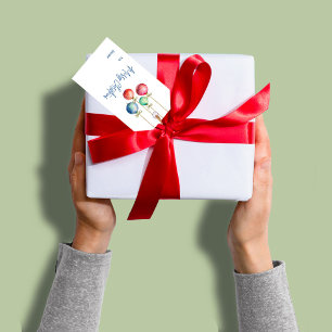 Frohe Weihnachten Bunte Wasserfarben-Ornamente Geschenkanhänger