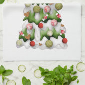 Frohe Weihnachten bunter Schnee Weihnachtsbaum Geschirrtuch (Gefaltet)