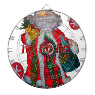 Frohe Weihnachten Bunter Weihnachtsmann Kunst Druc Dartscheibe