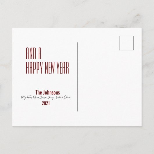 Frohe Weihnachten Burgund Foto Holiday Postcard (Rückseite)