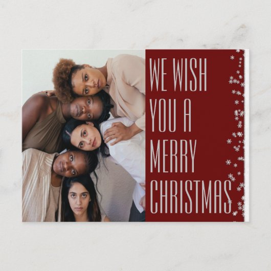 Frohe Weihnachten Burgund Foto Holiday Postcard (Vorderseite)