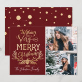 Frohe Weihnachten Burgund Gold Festivals Foto (Vorne/Hinten)