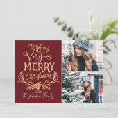 Frohe Weihnachten Burgund Gold Festivals Foto (Stehend Vorderseite)