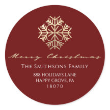 Frohe Weihnachten Burgund Gold UAWG Snowflakes