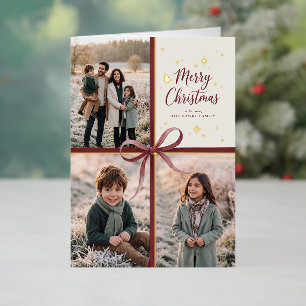 Frohe Weihnachten Burgunderband-Foto-Kollektion
