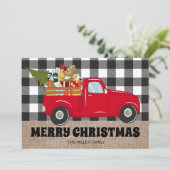 Frohe Weihnachten Burlap Buffalo Karierte LKW-Foto (Stehend Vorderseite)