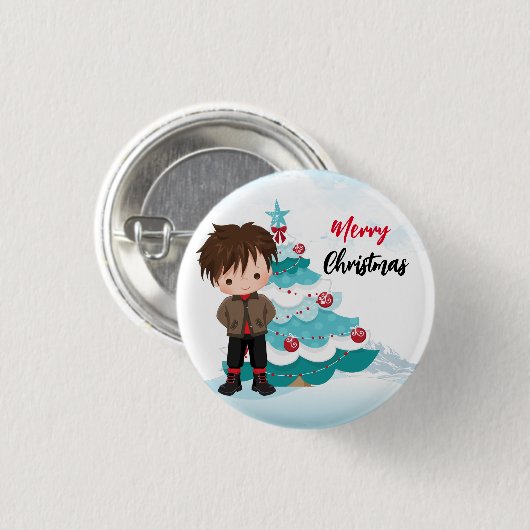 Frohe Weihnachten Button (Vorne & Hinten)