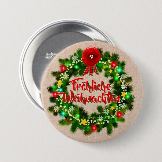 Frohe Weihnachten Button (Vorne & Hinten)