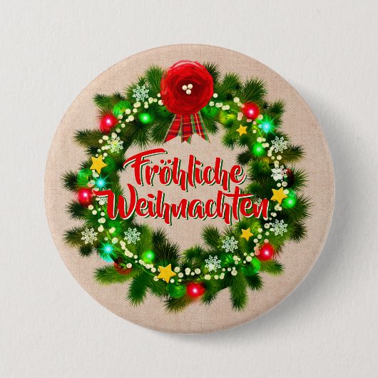 Frohe Weihnachten Button (Vorderseite)