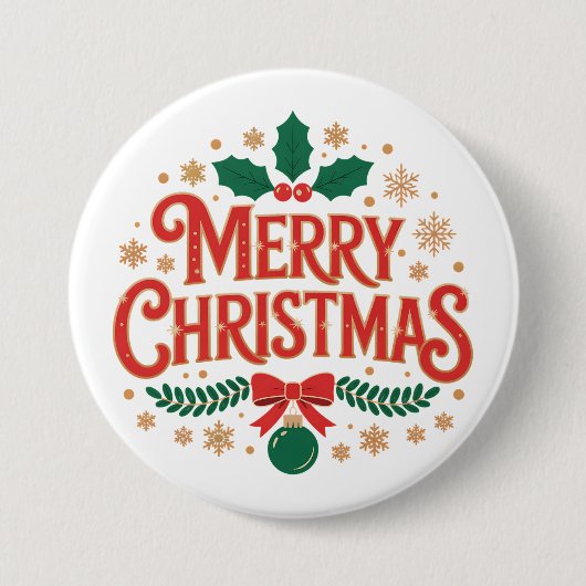 Frohe Weihnachten Button (Vorderseite)
