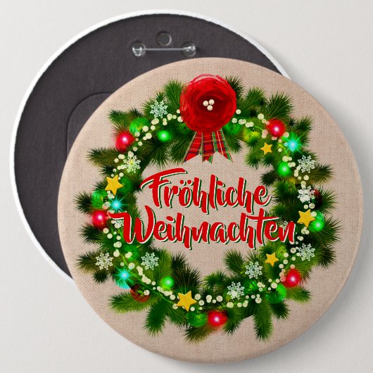 Frohe Weihnachten Button (Vorne & Hinten)