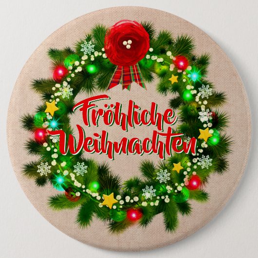 Frohe Weihnachten Button (Vorderseite)