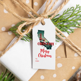 Frohe Weihnachten California Retro Xmas Urlaub Geschenkanhänger