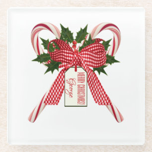 Frohe Weihnachten Candy Canes Bouquet Glasuntersetzer