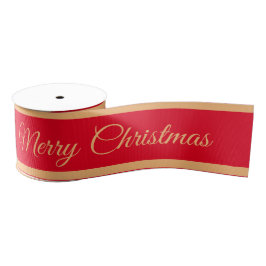 Frohe Weihnachten & Candy Stripe Ribbon Rot/Gold Ripsband
