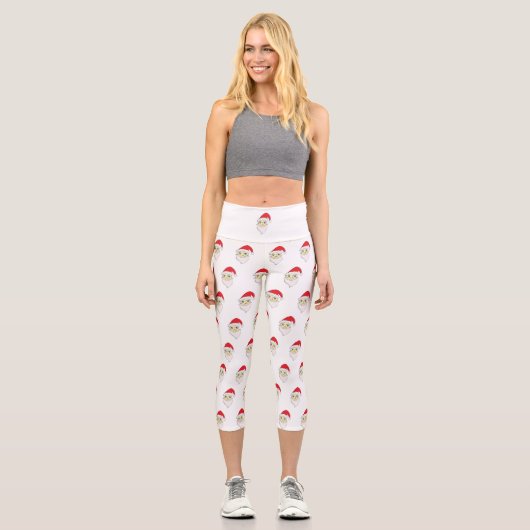Frohe Weihnachten Capri Leggings (Vorderseite)