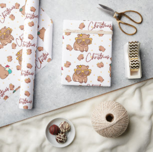Frohe Weihnachten Capybara  Geschenkpapier