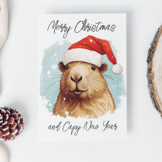 Frohe Weihnachten Capybara Karte