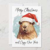Frohe Weihnachten Capybara Karte (Vorderseite)
