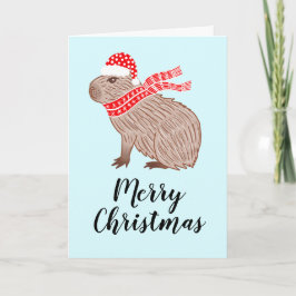 Frohe Weihnachten Capybara Urlaub Grußkarte