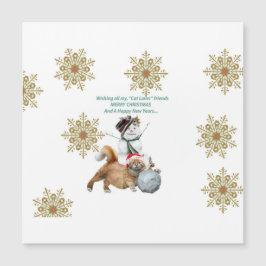 Frohe Weihnachten Cat Lovers Magnetkarte