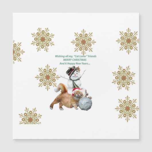Frohe Weihnachten Cat Lovers Magnetkarte (Vorderseite)