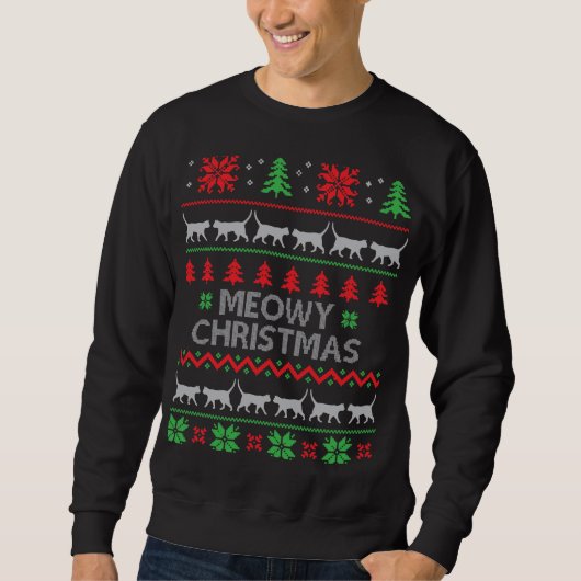 Frohe Weihnachten (Cat-Stil) Sweatshirt (Vorderseite)