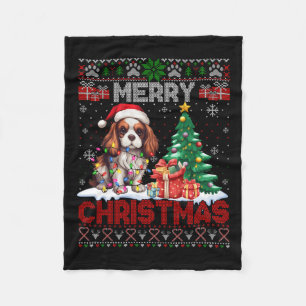 Frohe Weihnachten Cavalier King Dog liebt Ugly Xma Fleecedecke