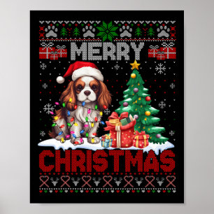 Frohe Weihnachten Cavalier King Dog liebt Ugly Xma Poster