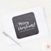 Frohe Weihnachten ・Chalkboard ・ Handschrift Quadratischer Aufkleber (Umschlag)